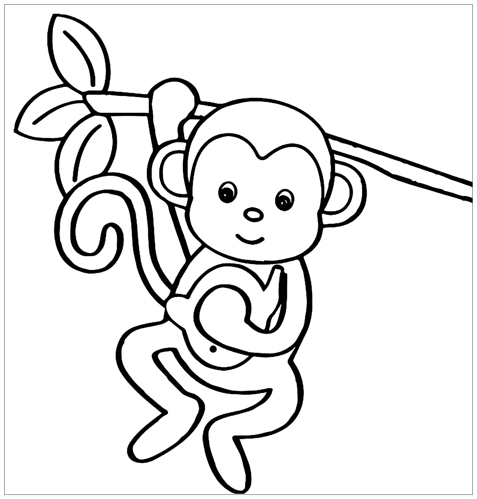 Monkey Coloring For Kids Monkey Coloring Pages For Kids