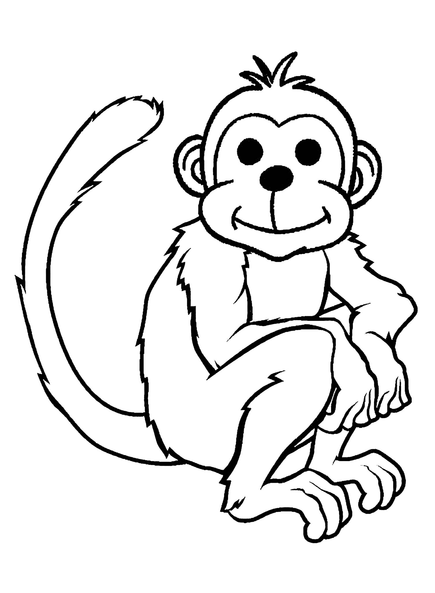Monkey Coloring Page To Print Monkey Coloring Pages For Kids