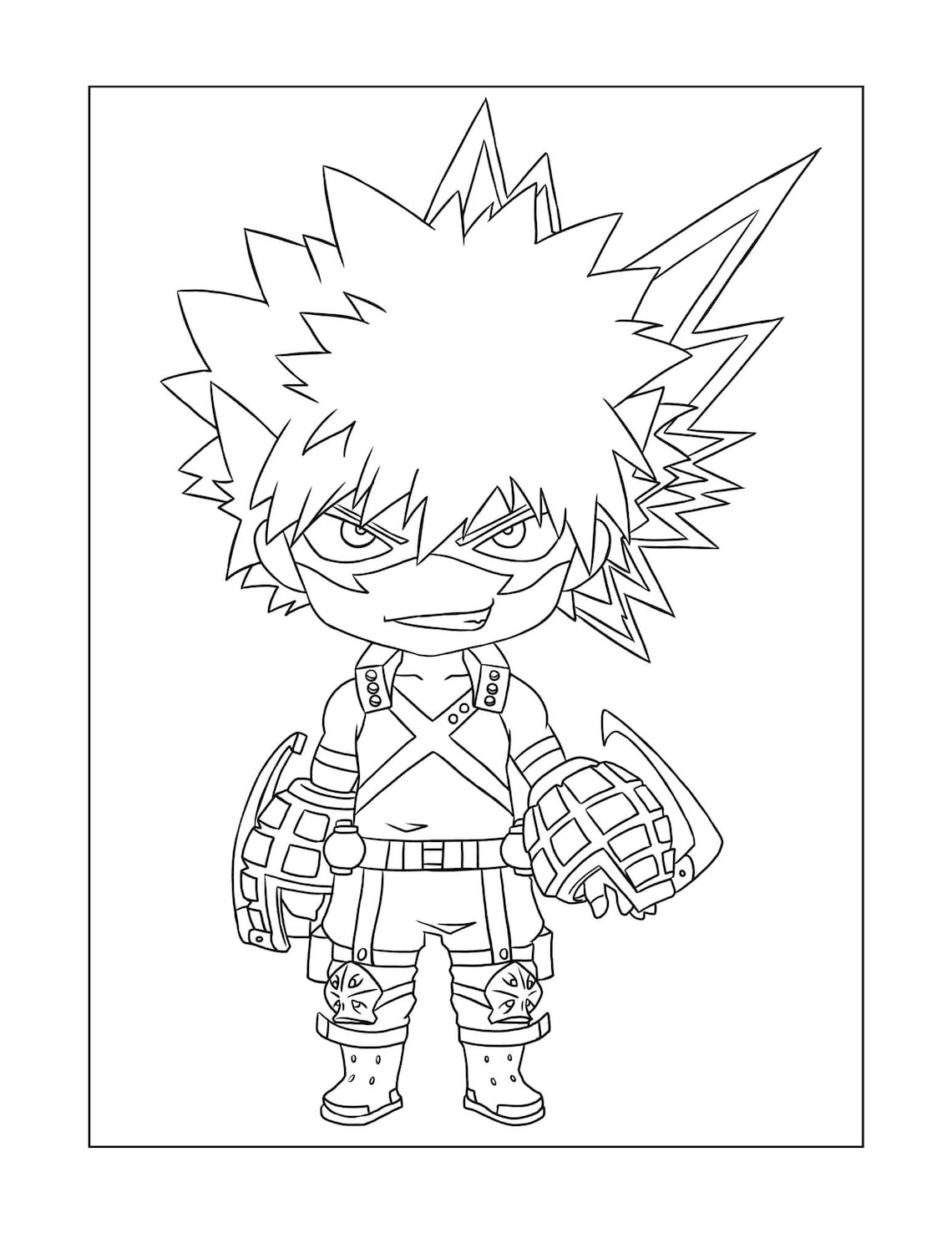 My Hero Academia Bakugo Coloring Page Instant Download Etsy Australia