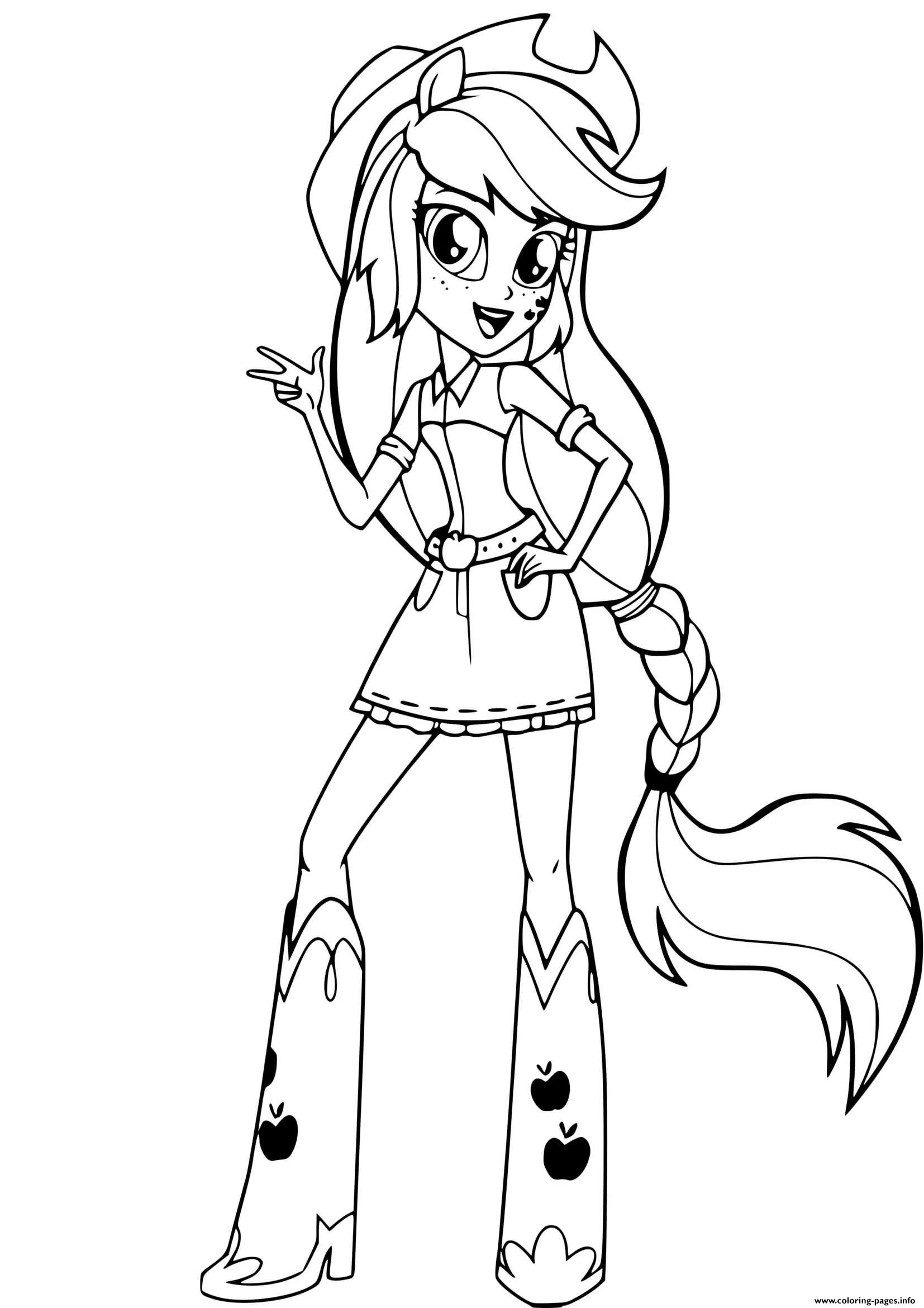 My Little Pony Equestria Girls Apple Jack Coloring Page Printable