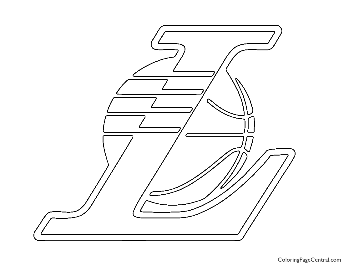 NBA Los Angeles Lakers Logo 02 Coloring Page Coloring Page Central Coloring Home