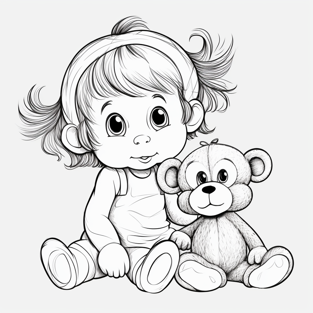 Newborn Baby Girl Coloring Pages