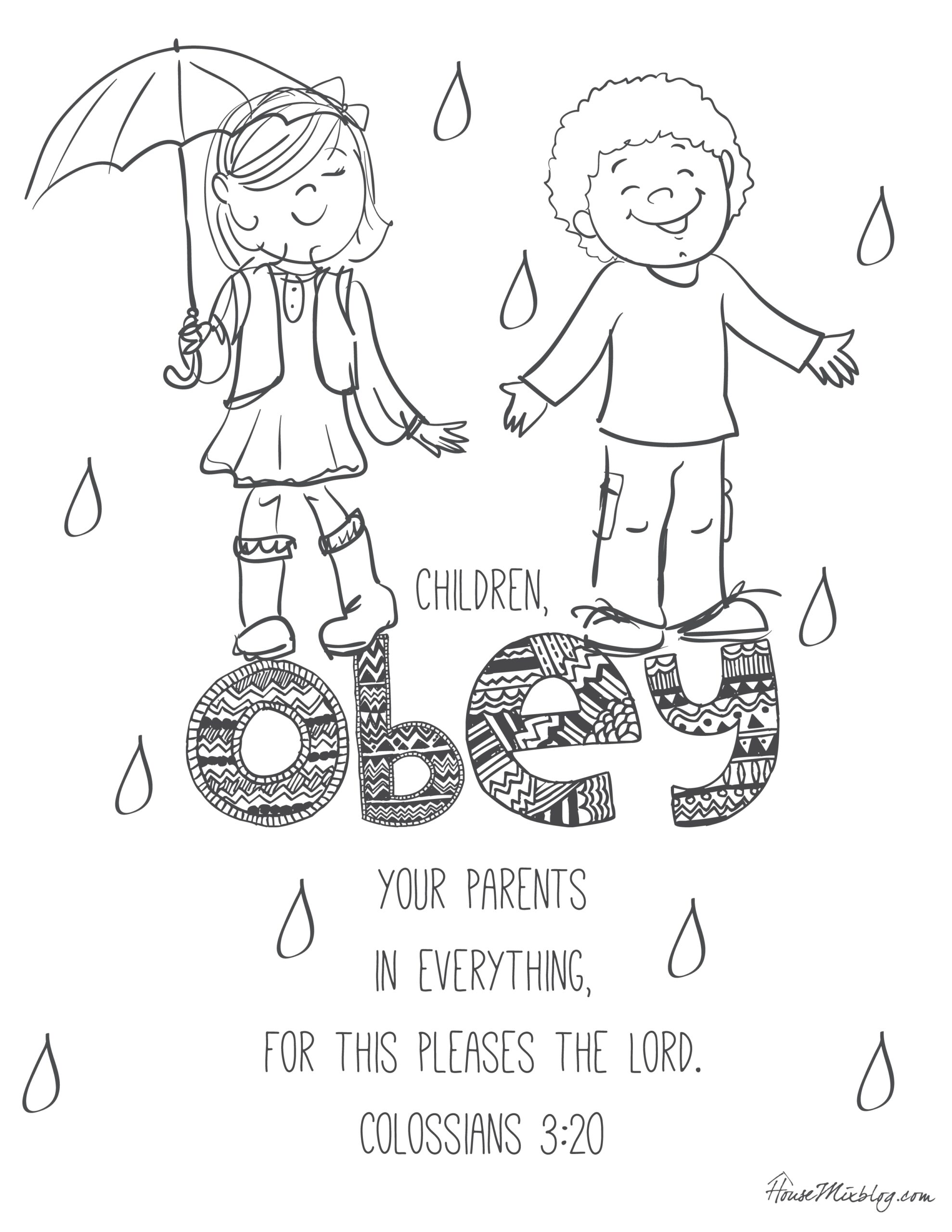 Obedience Pages Printable Coloring Pages
