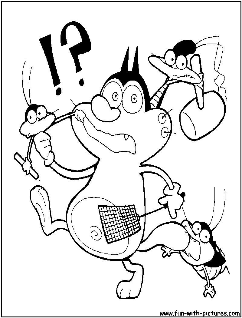 Oggy Coloring Pages