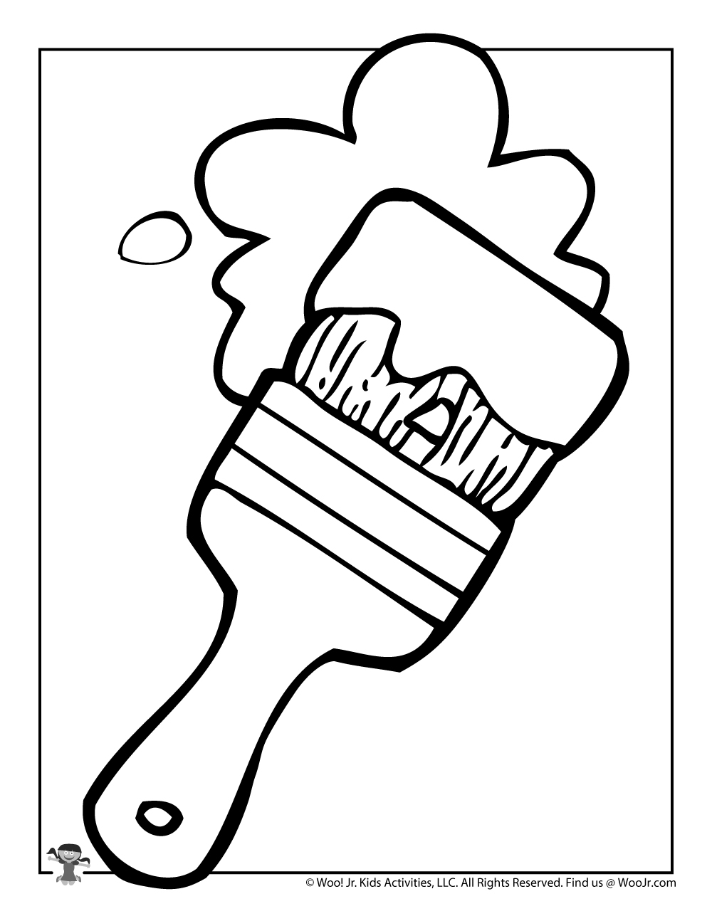 Paint Brush Preschool Coloring Sheet Woo Jr Kids Activities Children S Publishing