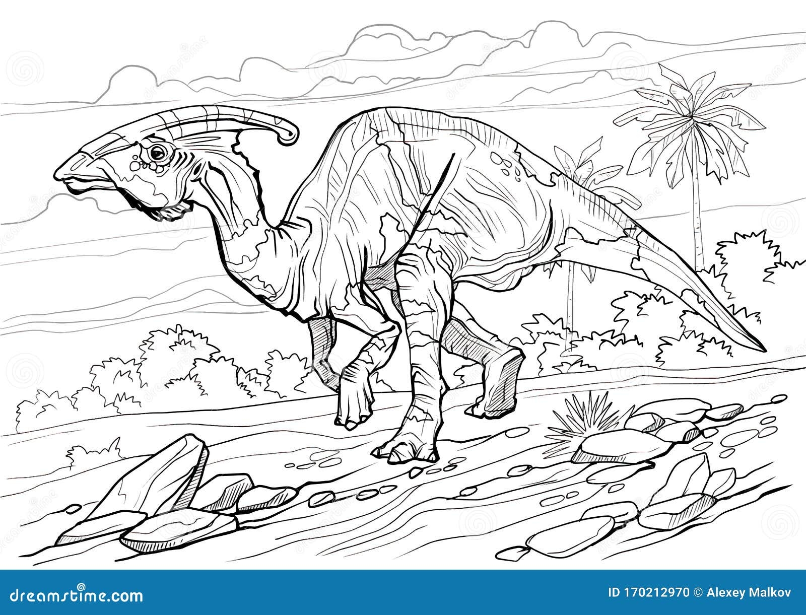 Parasaurolophus Dinosaur Coloring Page