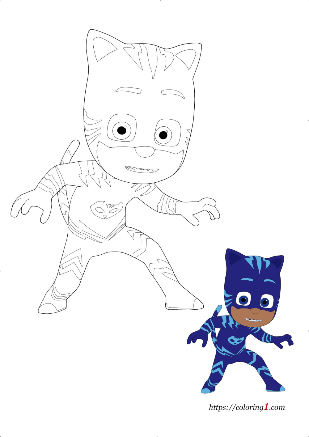 Pj Masks Coloring Pages Catboy Kidsworksheetfun