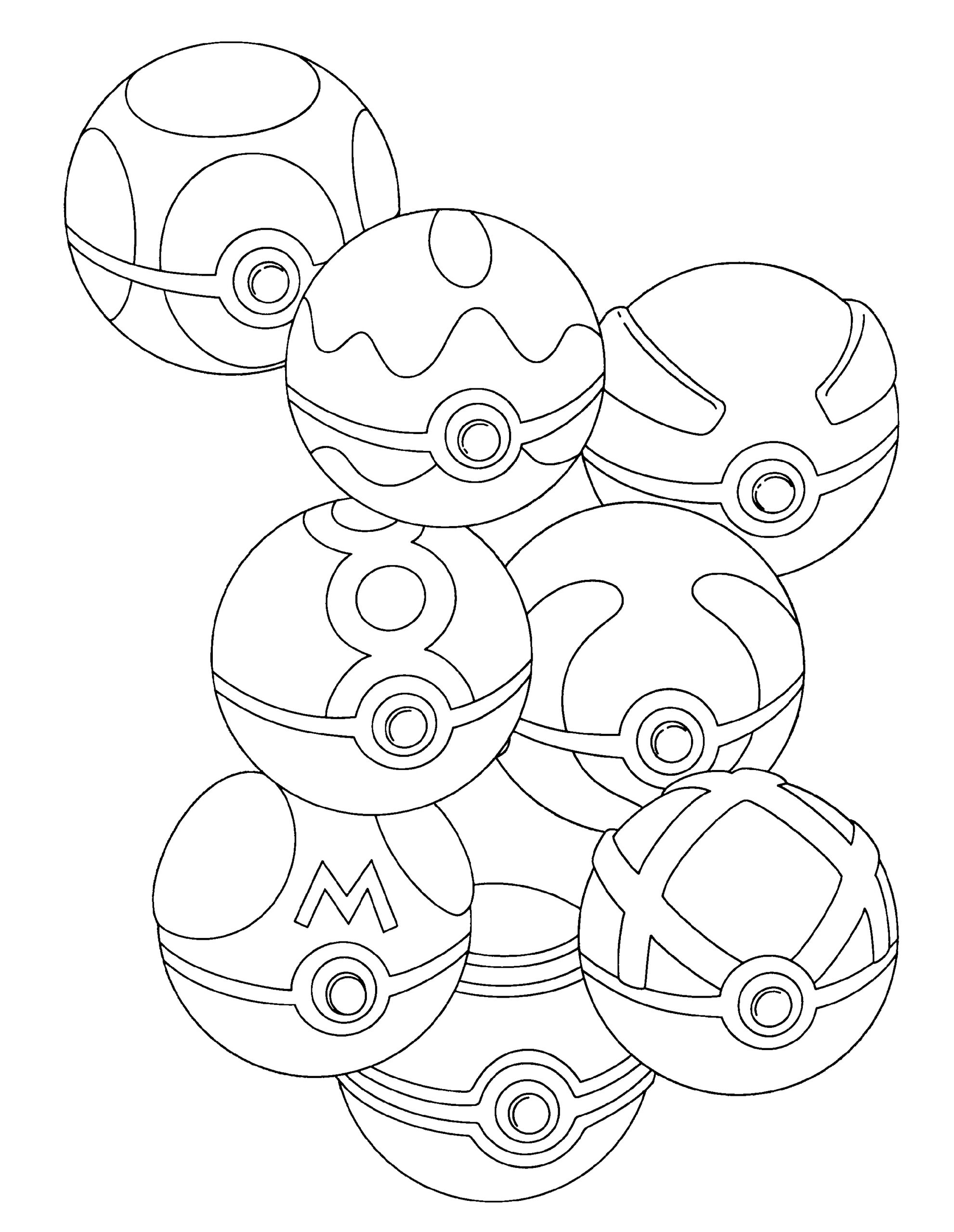 Pokeball Coloring Pages Free K5 Worksheets