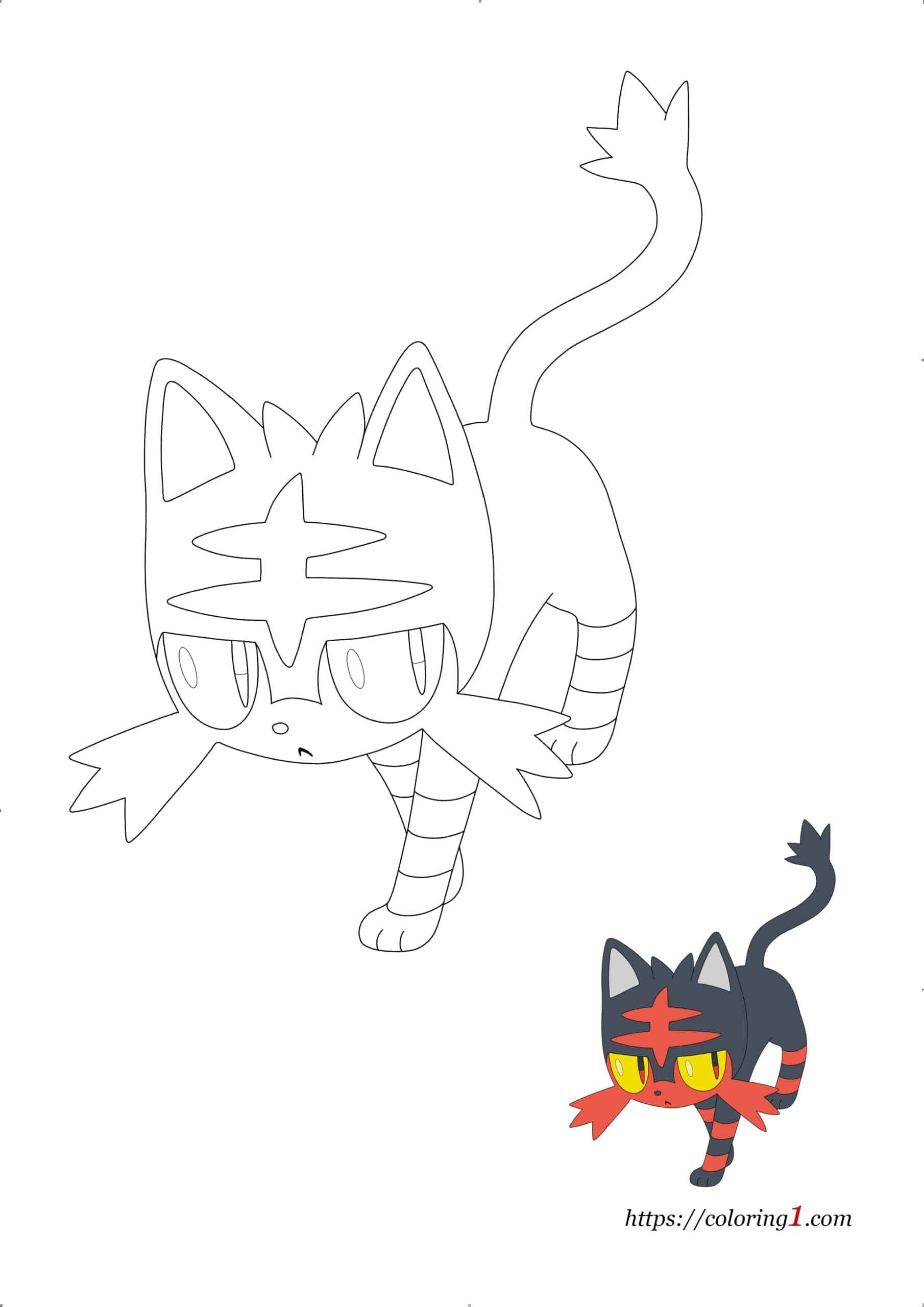 Litten Coloring Page
