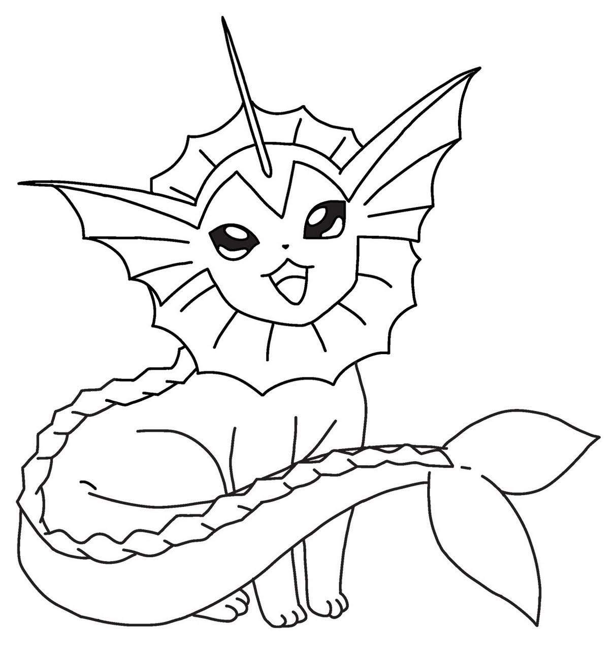 Pokemon Vaporeon Coloring Pages Free Pokemon Coloring Pages