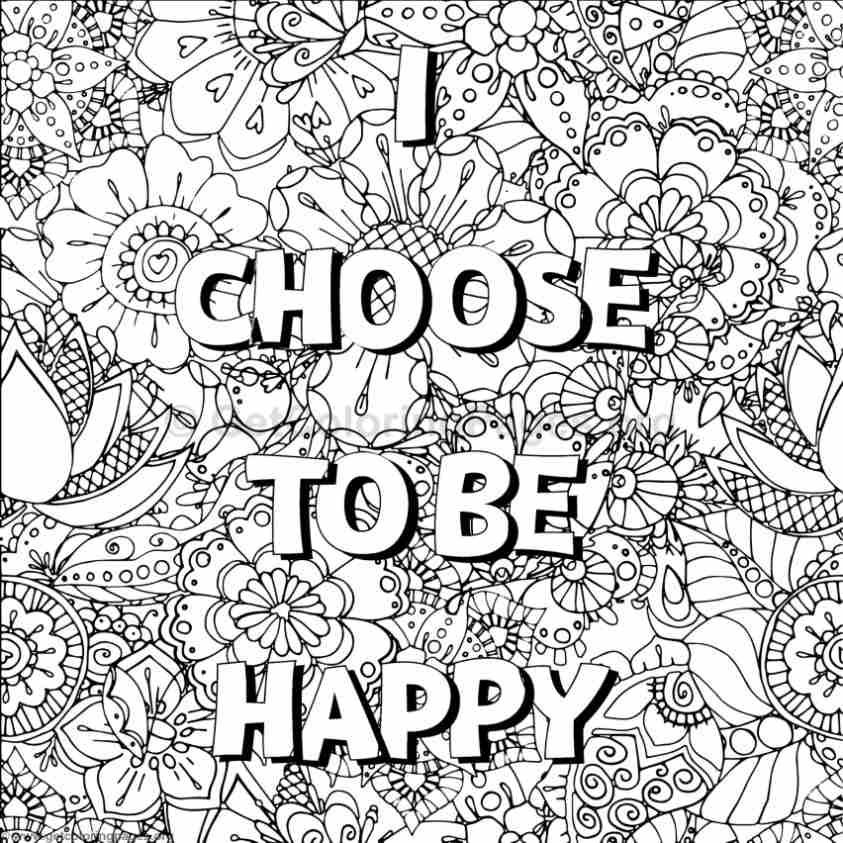 Positive Words Coloring Pages Printable Sducartelca