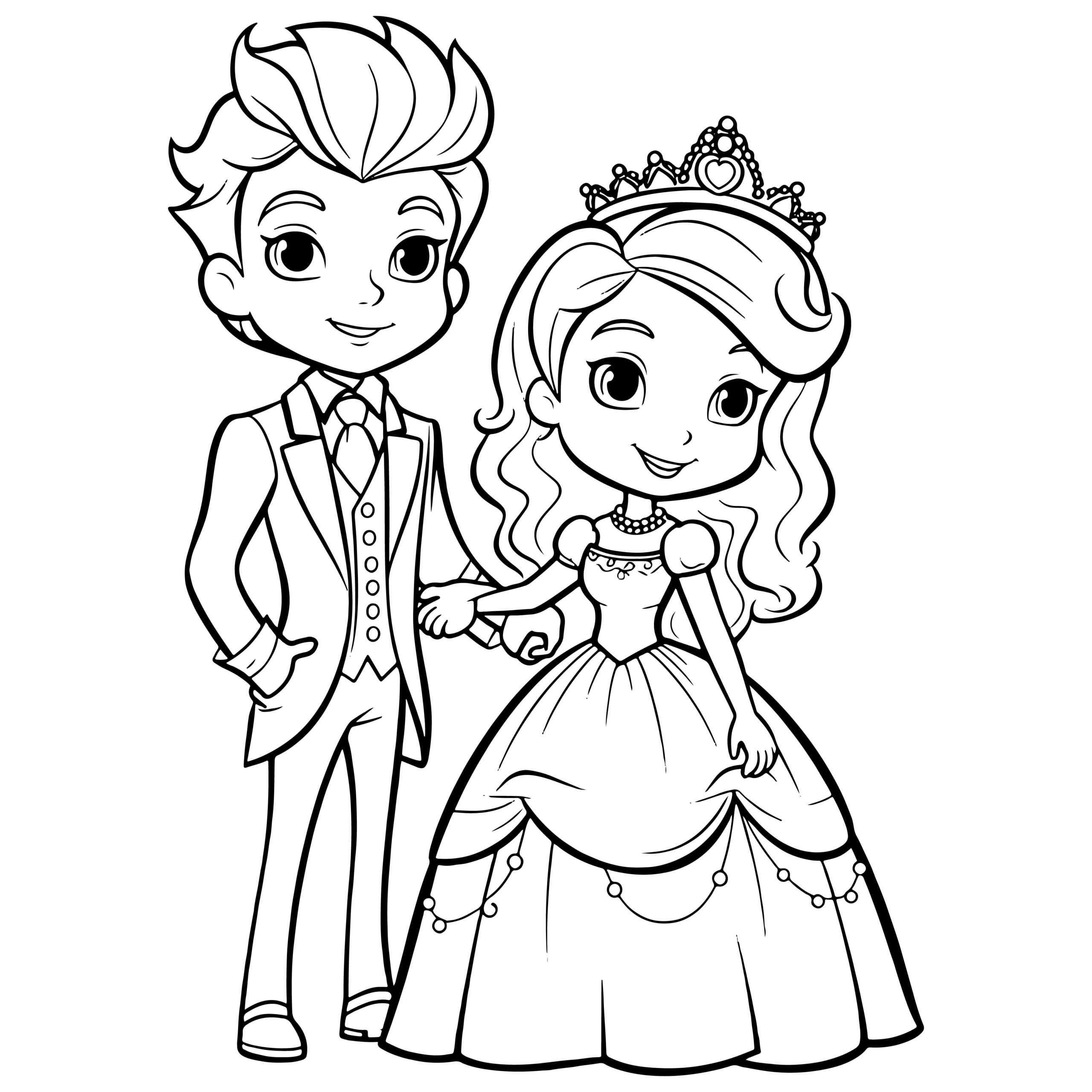 Prince And Princess Coloring Page