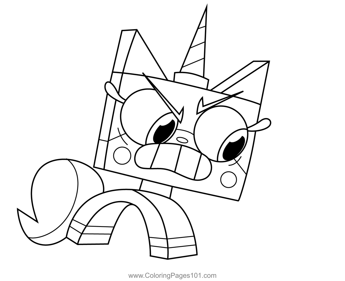 Princess Unikitty Angry Unikitty Coloring Page For Kids Free Unikitty Printable Coloring