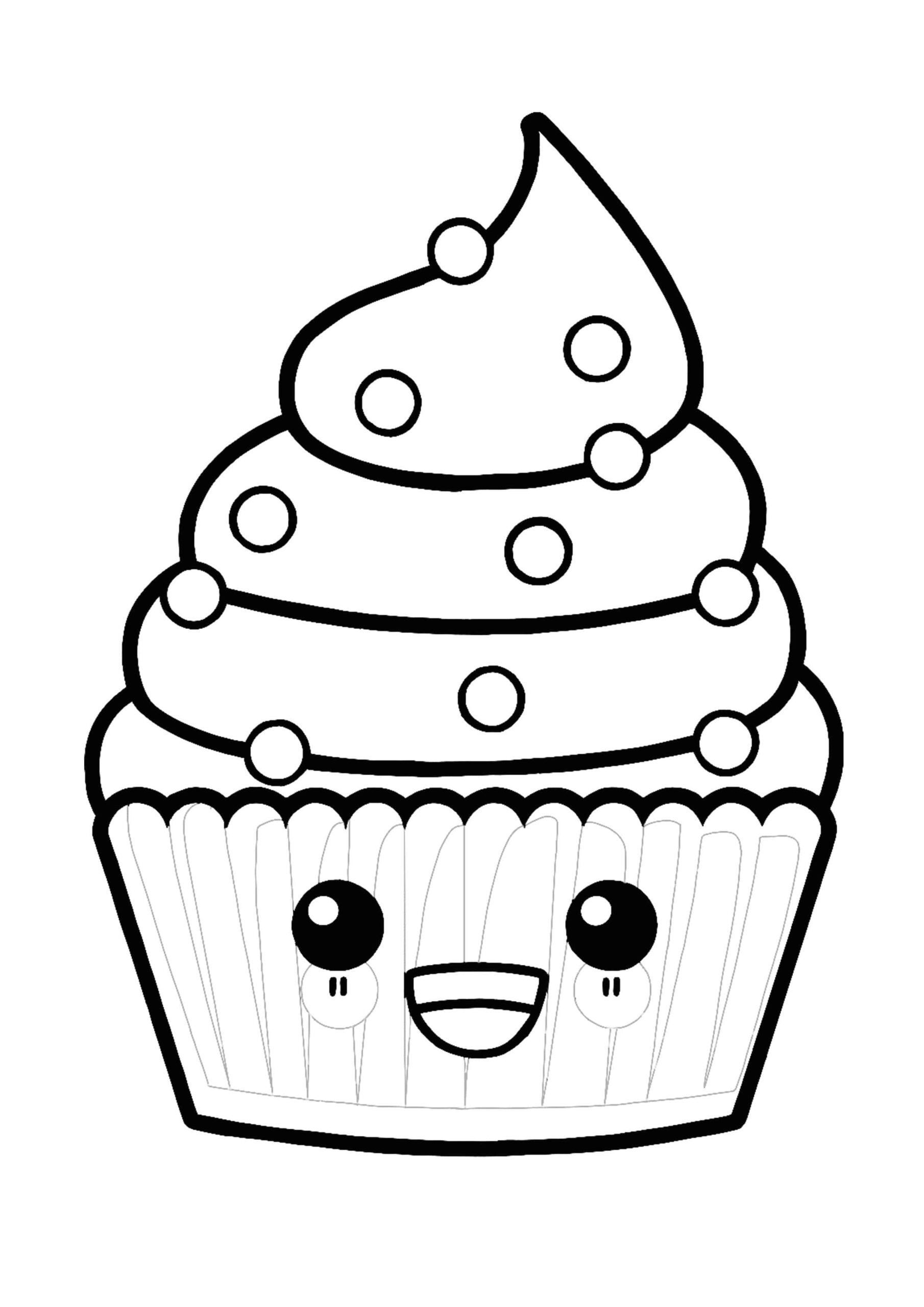 Printable Coloring Page Cupcake