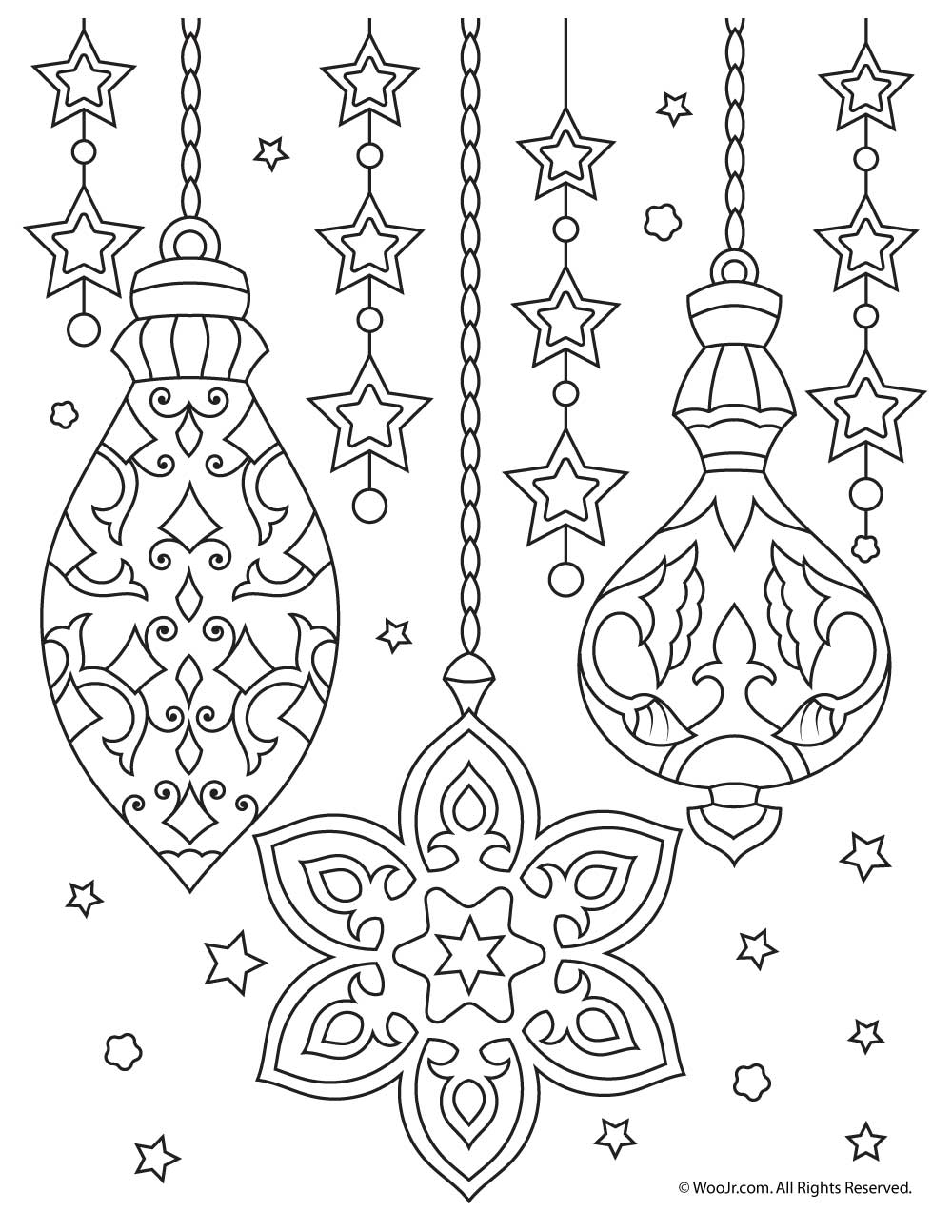 Printable Coloring Pages Of Christmas Ornaments Printable Word Searches