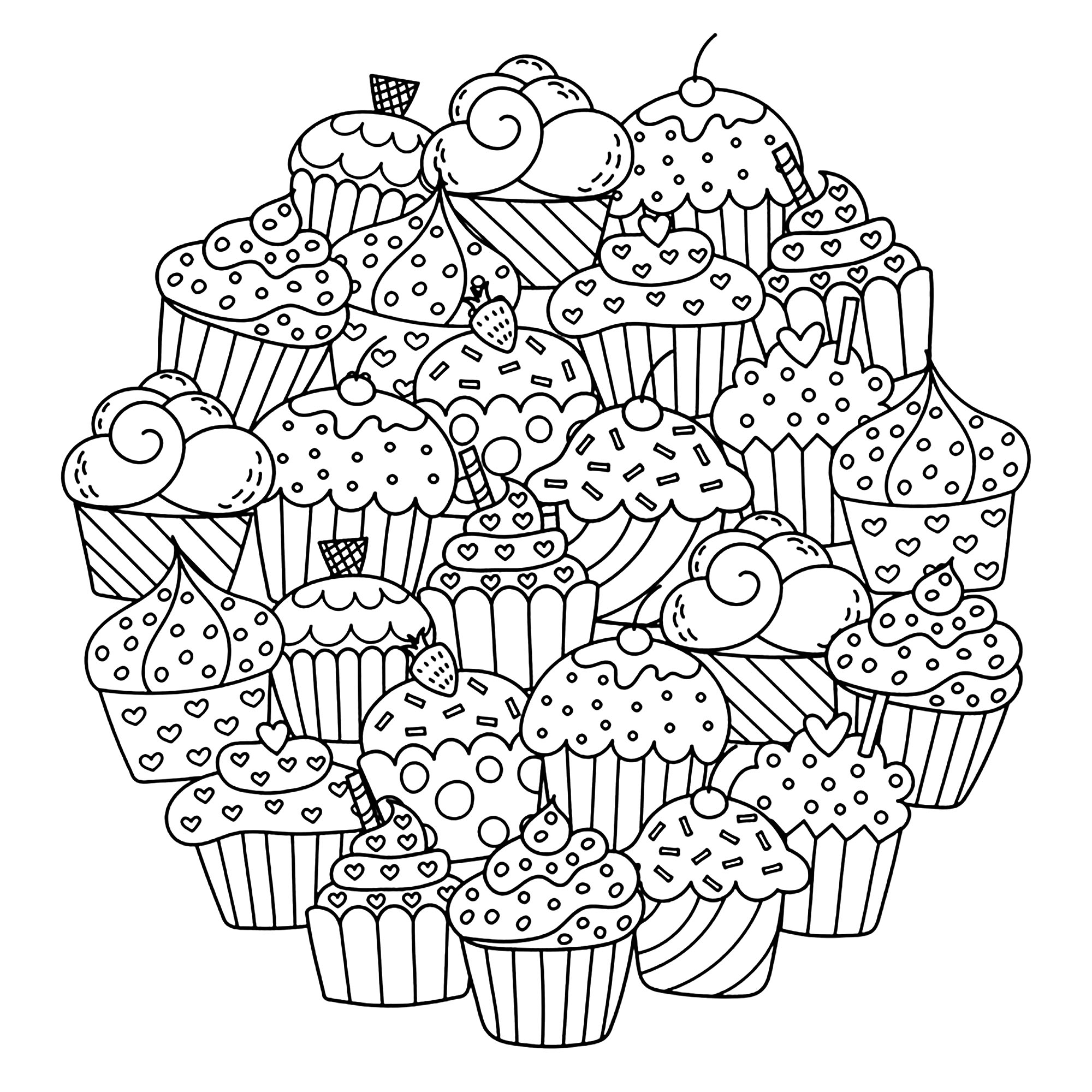 Printable Cupcake Coloring Pages Printable Word Searches
