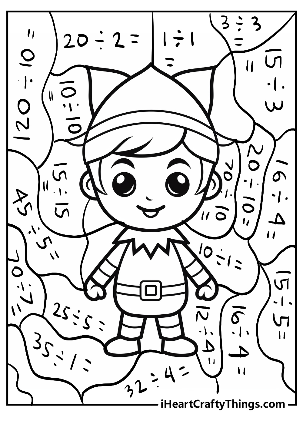 Division Coloring Pages Chhristmas