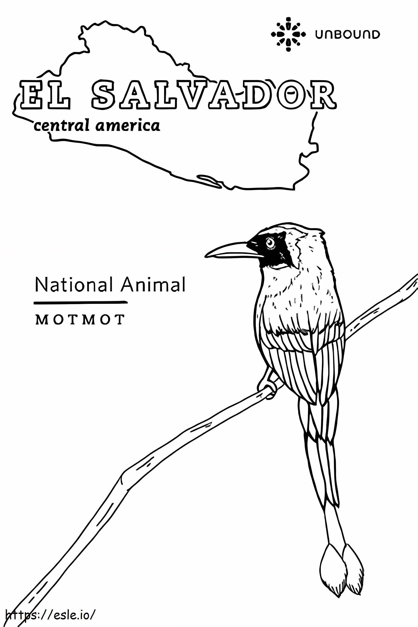 El Salvador Flag Coloring Page