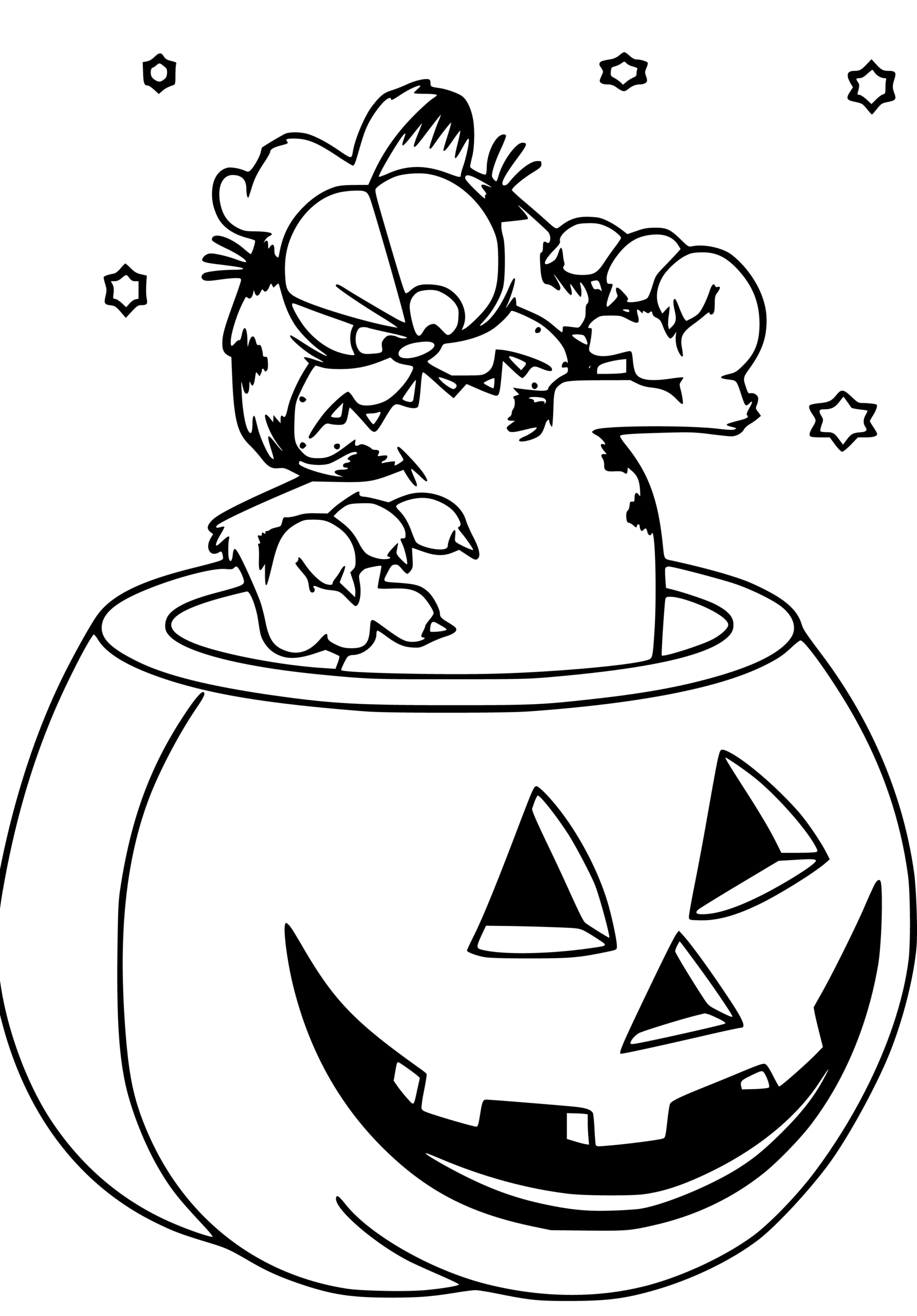 Printable Garfield Coloring Sheets Easy For Kids Blank Outline Pictures To Coloring Drawing