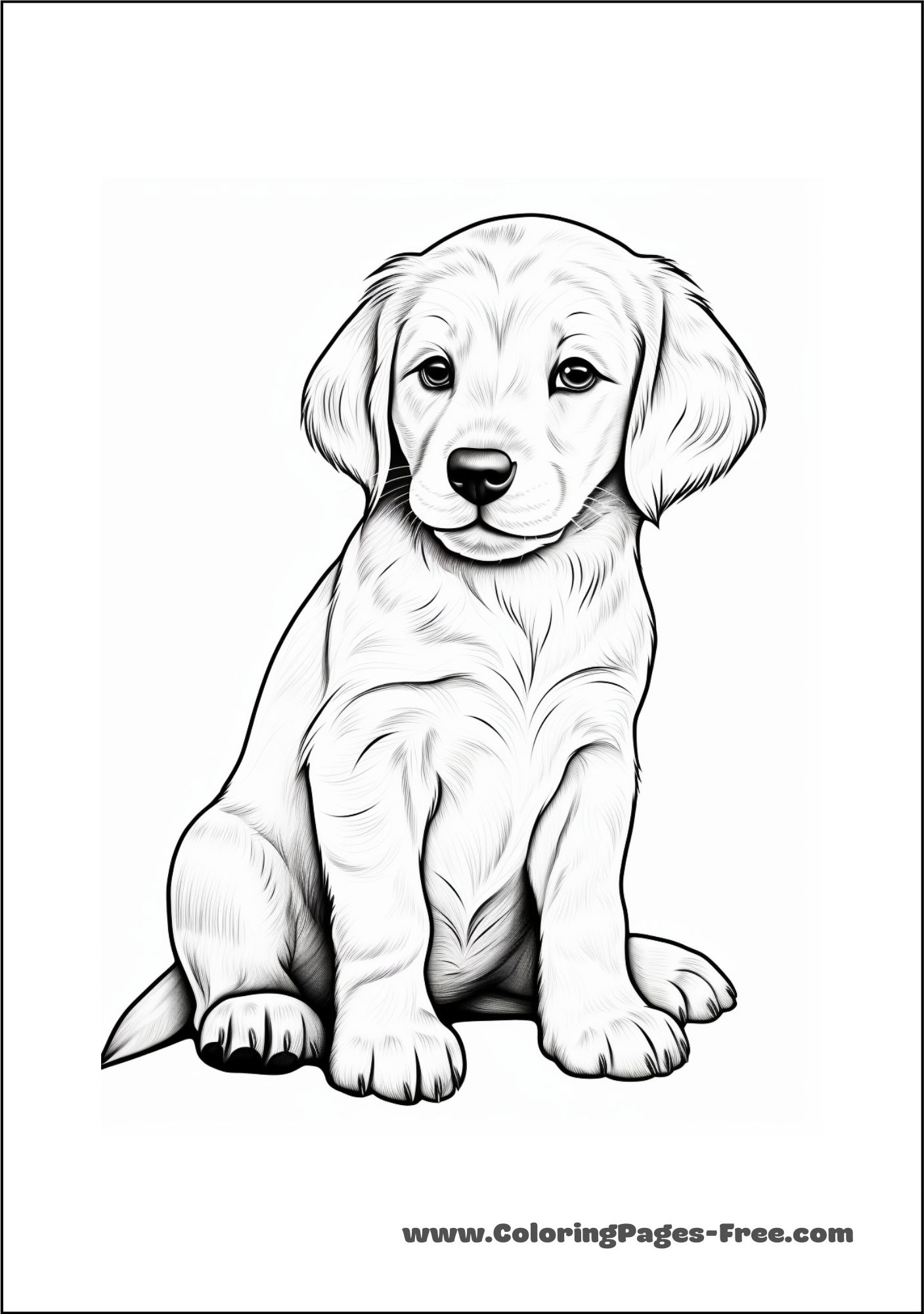 Printable Golden Retriever Coloring Pages 1 2024 Coloring Pages