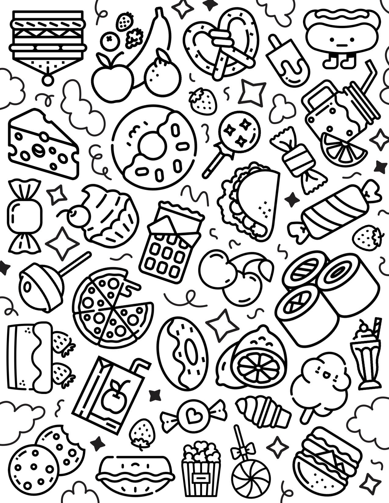 Coloring Page Food