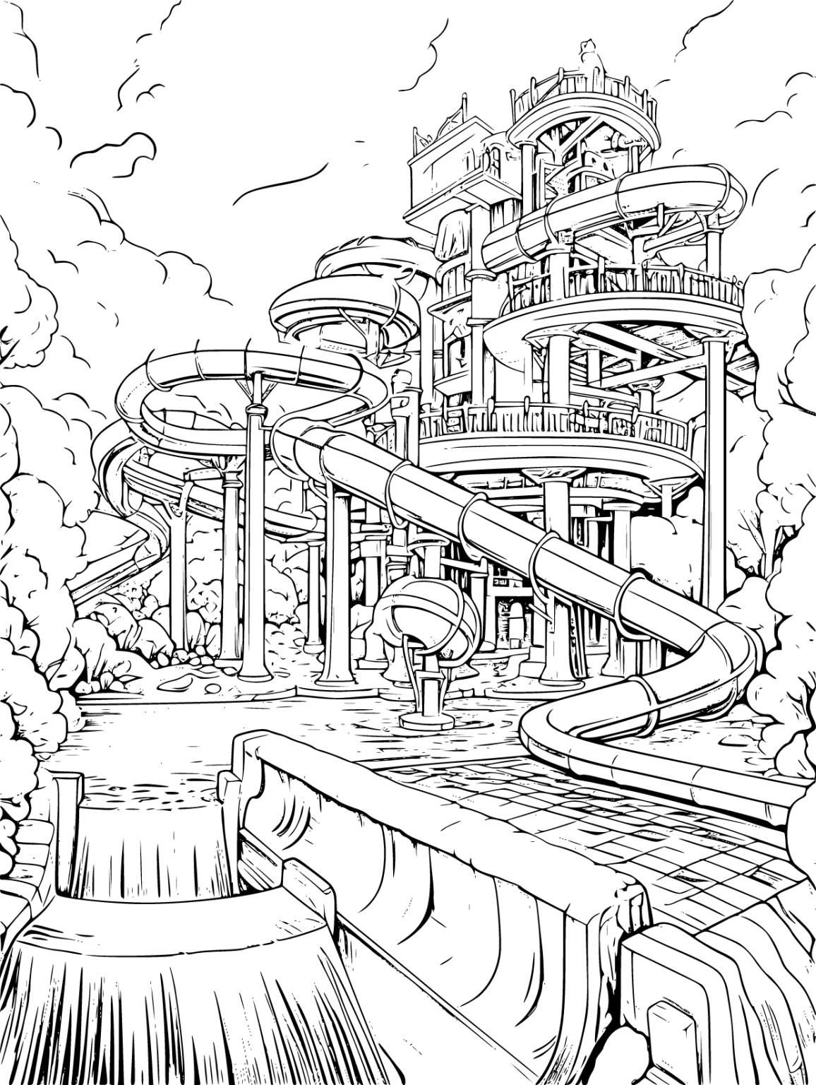 Water Park Coloring Pages