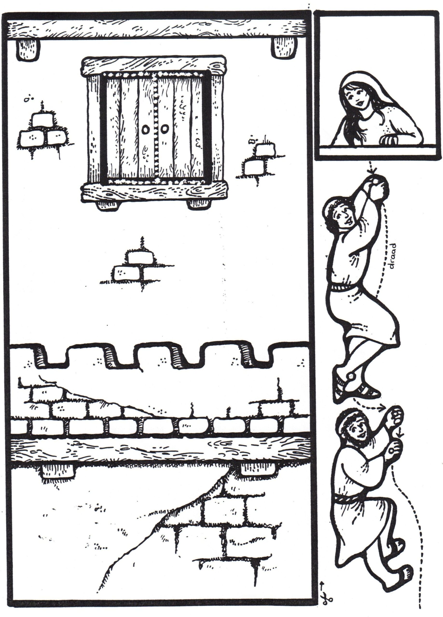 Rahab And The Spies Coloring Page Sketch Coloring Page