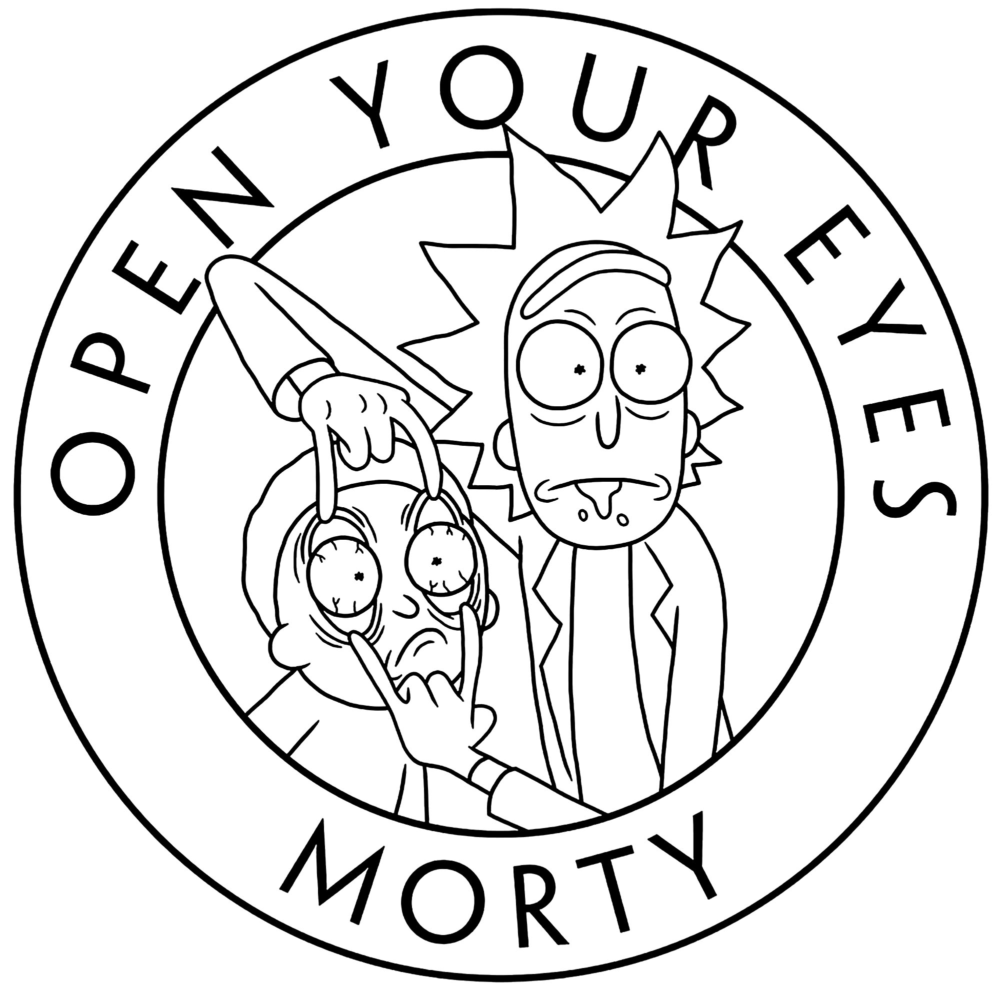 Rick And Morty Open Your Eyes TV Shows Adult Coloring Pages Page Coloring Egypt