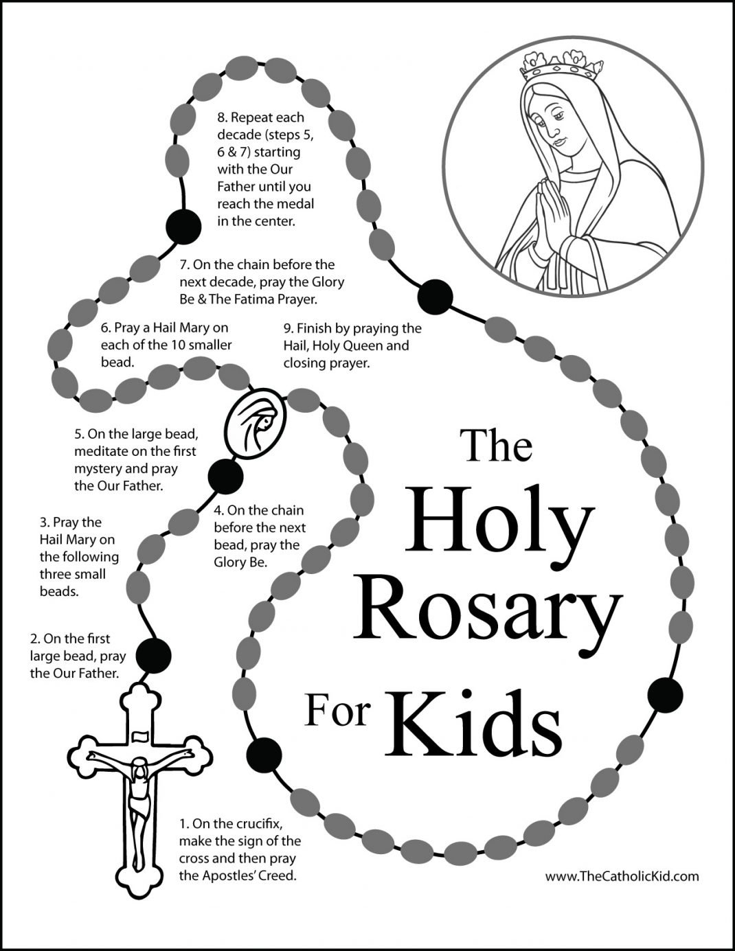 Rosary Coloring Pages The Catholic Kid