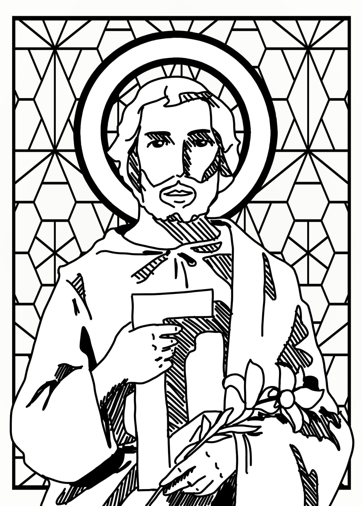 Saint Joseph The Worker Catholic Coloring Page