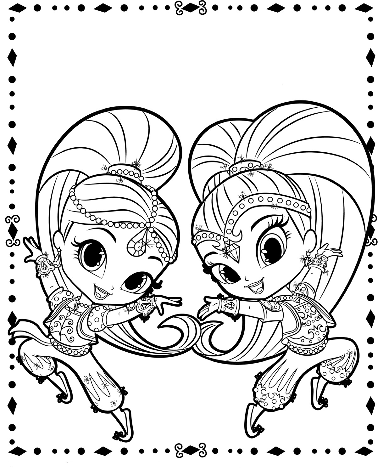 Shimmer And Shine Coloring Pages Best Coloring Pages For Kids