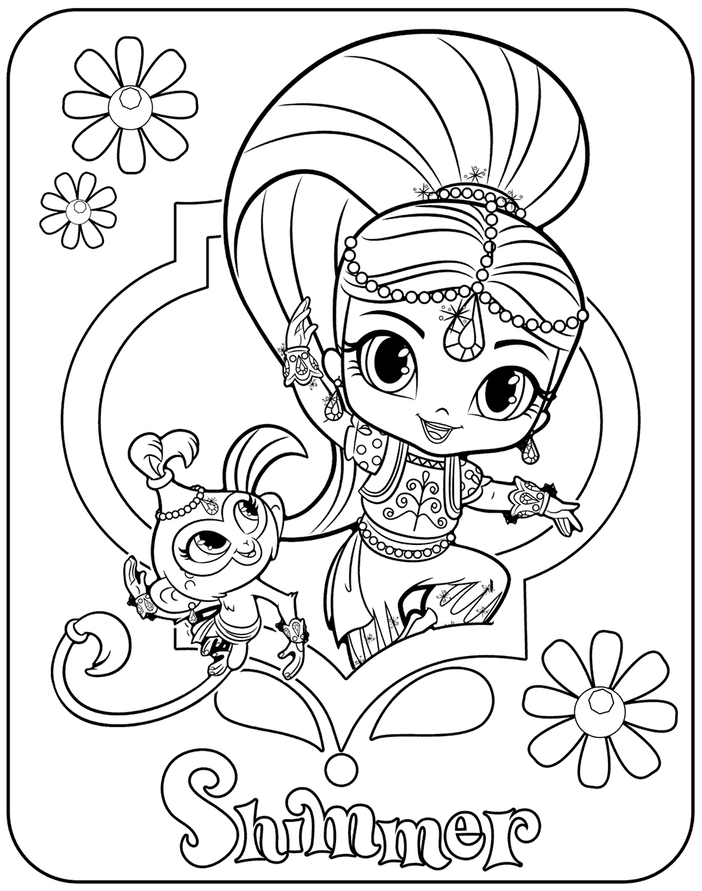 Shimmer And Shine Coloring Pages Best Coloring Pages For Kids