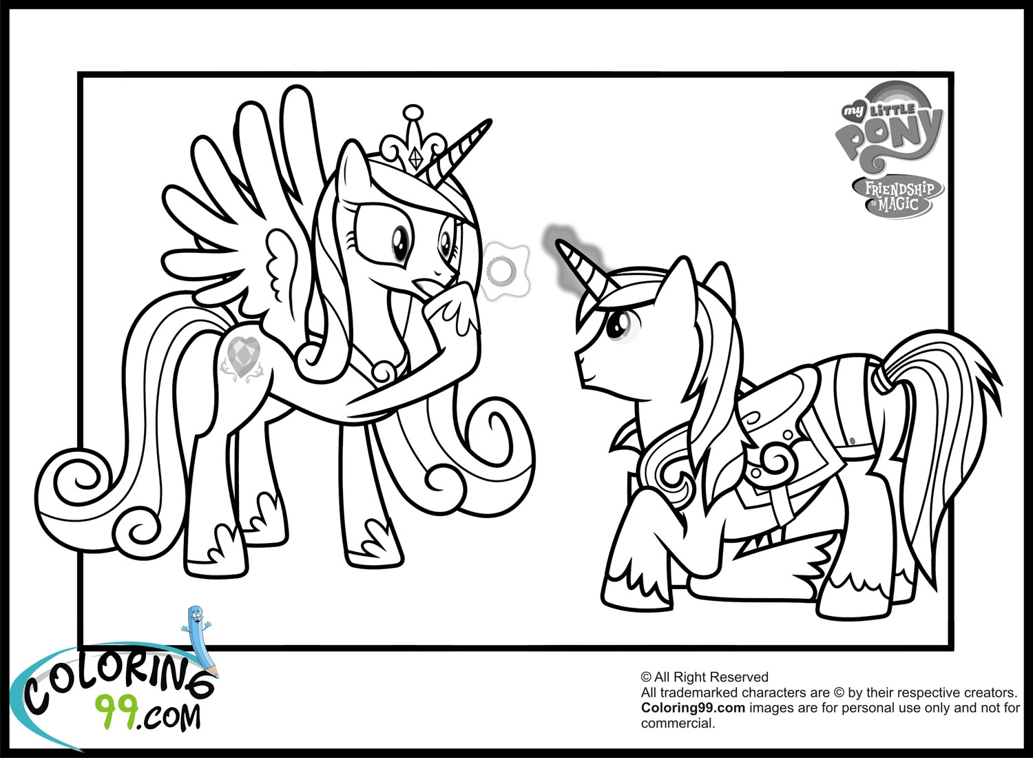 Shining Armor Coloring Pages Team Colors