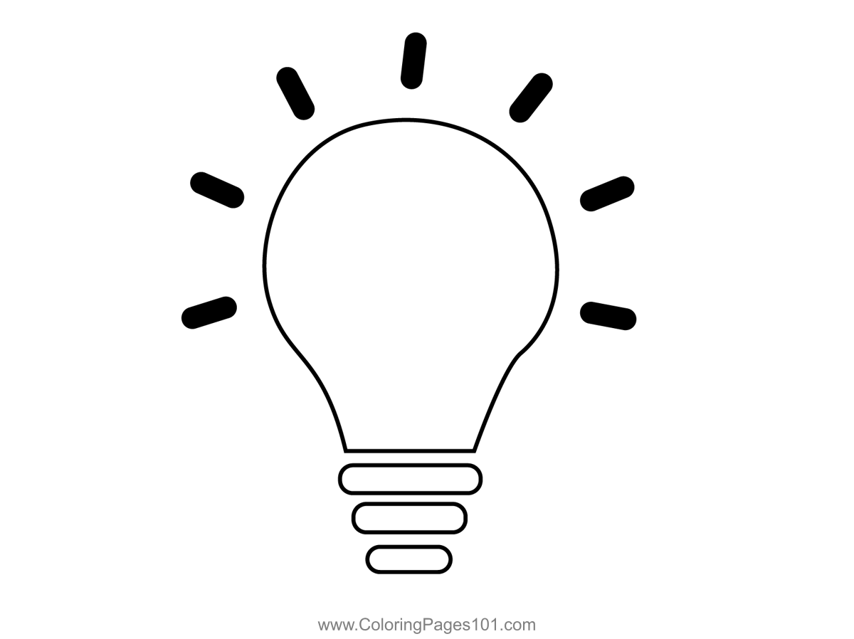 Simple Bulb Coloring Page For Kids Free Lamps Printable Coloring Pages Online For Kids