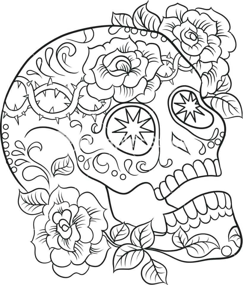 Skull Coloring Pages For Adults