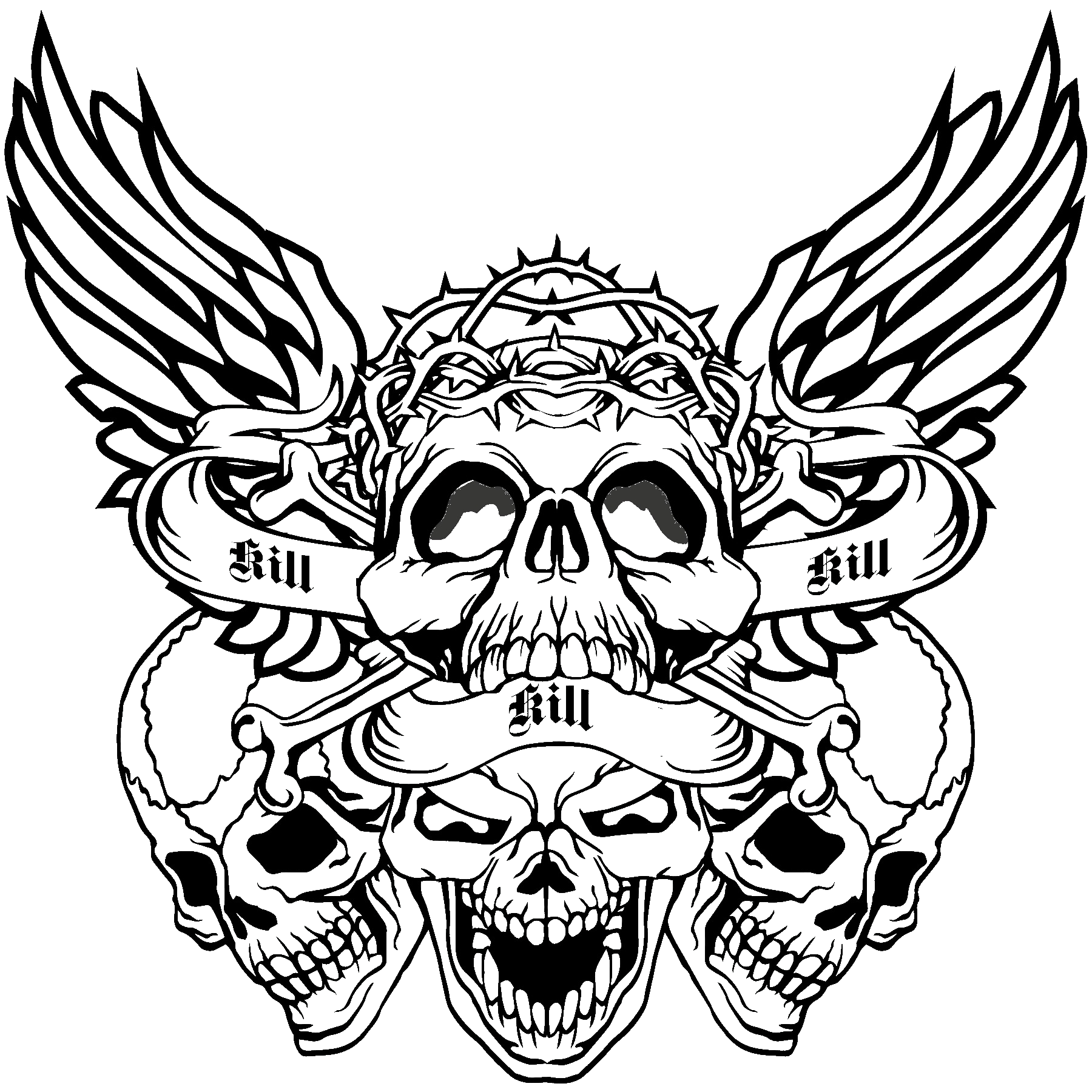 Skulls Of Hell Coloring Gothic Horror For Adults Home Of Rachel Mintz Coloring Books