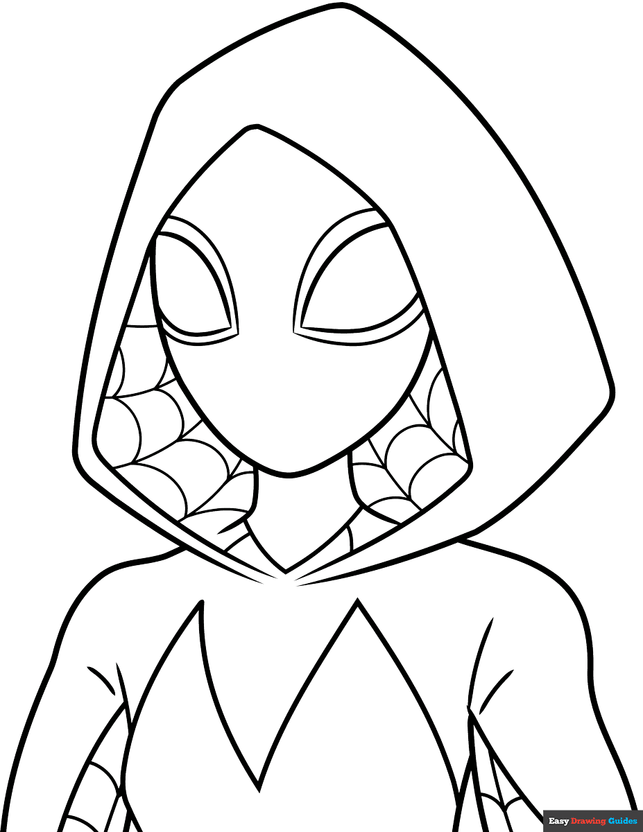 Spider Gwen Gwen Stacy Coloring Page Easy Drawing Guides