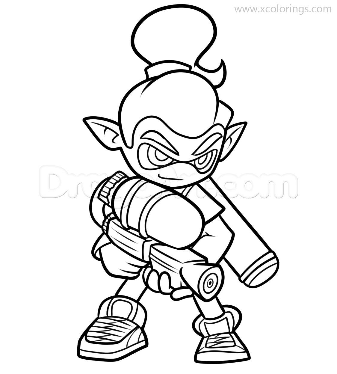 Splatoon Coloring Pages Inkling Boy XColorings