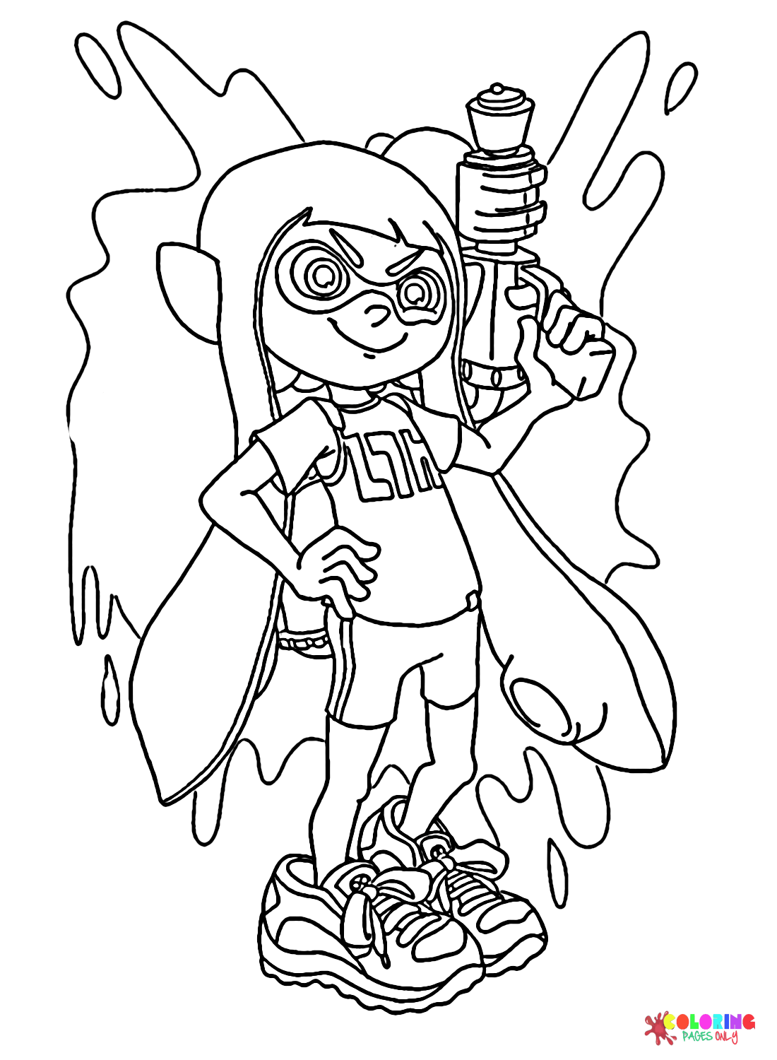 Splatoon Inkling Girl Coloring Page Free Printable Coloring Pages