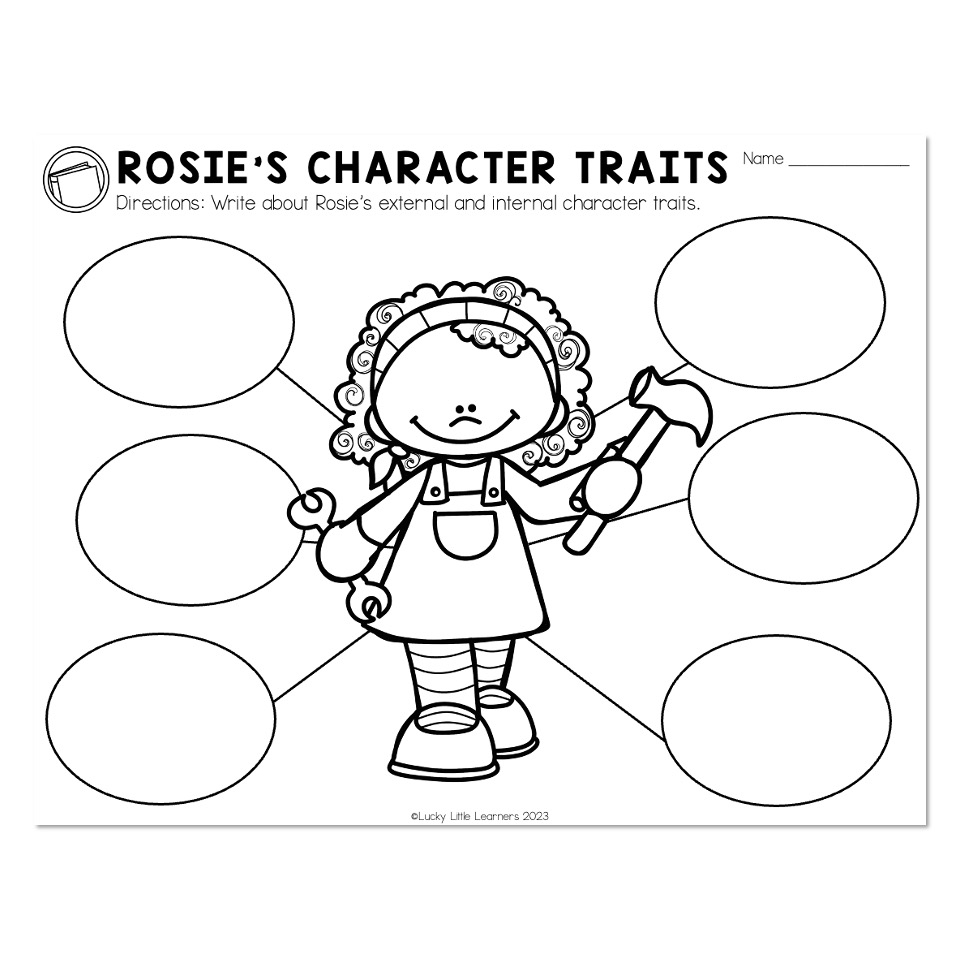 Sub Plans End Of Year Rosie Revere Engineer Rosie S Character Traits Lucky Little Learners