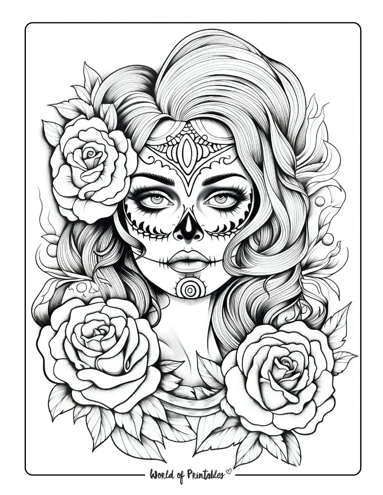 Sugar Skulls Coloring Pages For Kids
