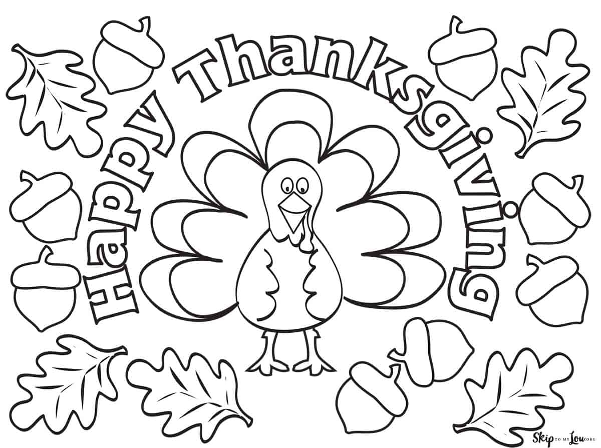 Preschool Thanksgiving Coloring Pages Free