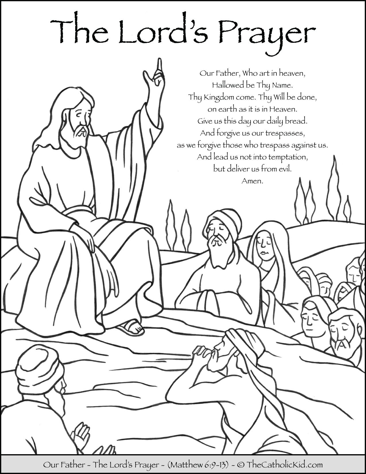 The Lord S Prayer Our Father Prayer Coloring Page TheCatholicKid Our Father Prayer