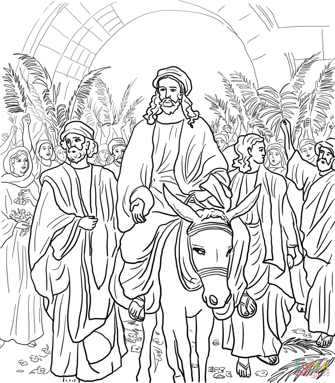 The Triumphal Entry Coloring Page Coloring Home
