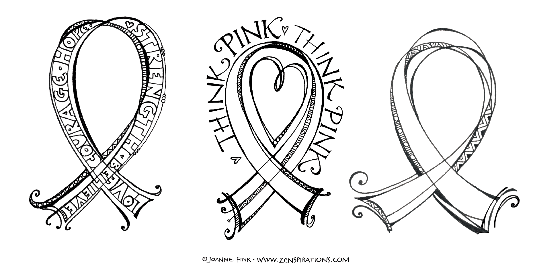 Think Pink Free Downloadable Coloring Pages Zenspirations