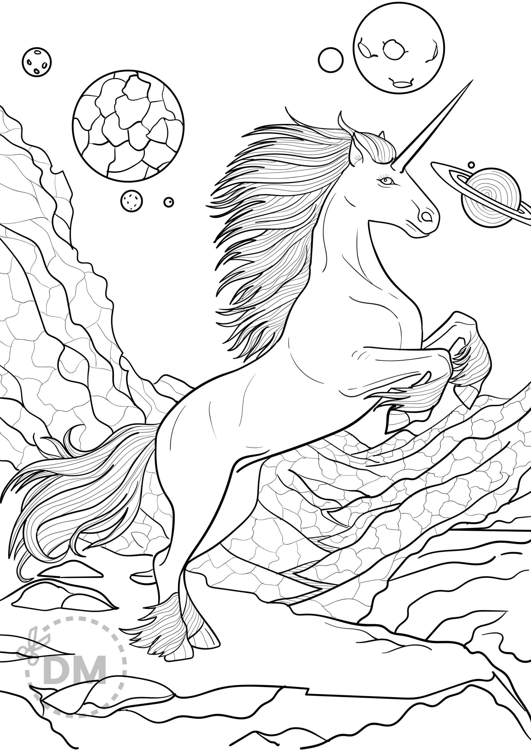 Unicorn Adult Coloring Page
