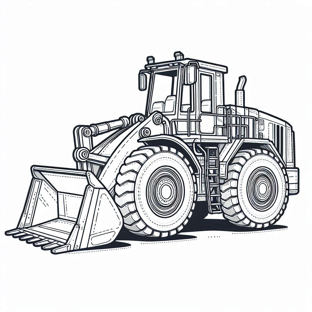 Wheel Loader Coloring Page
