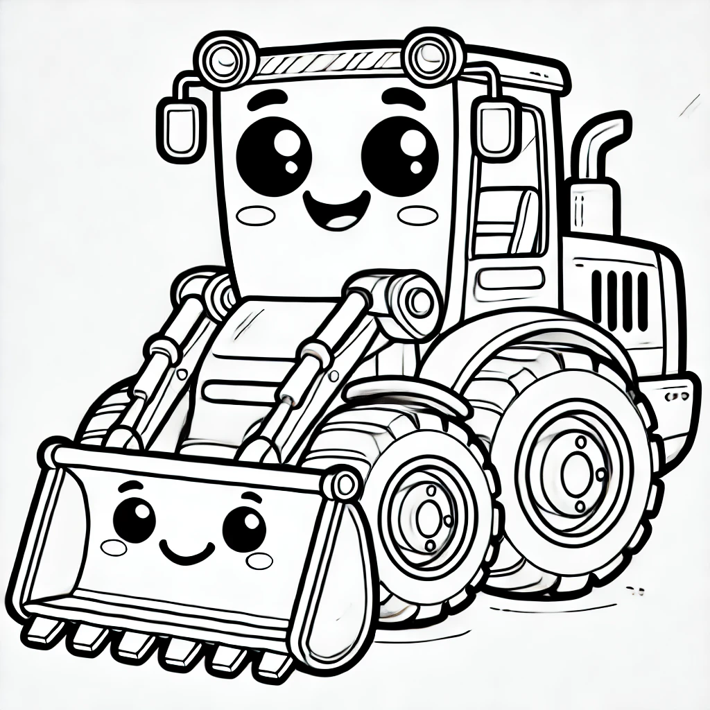 Wheel Loader Coloring Pages ColoringDraft