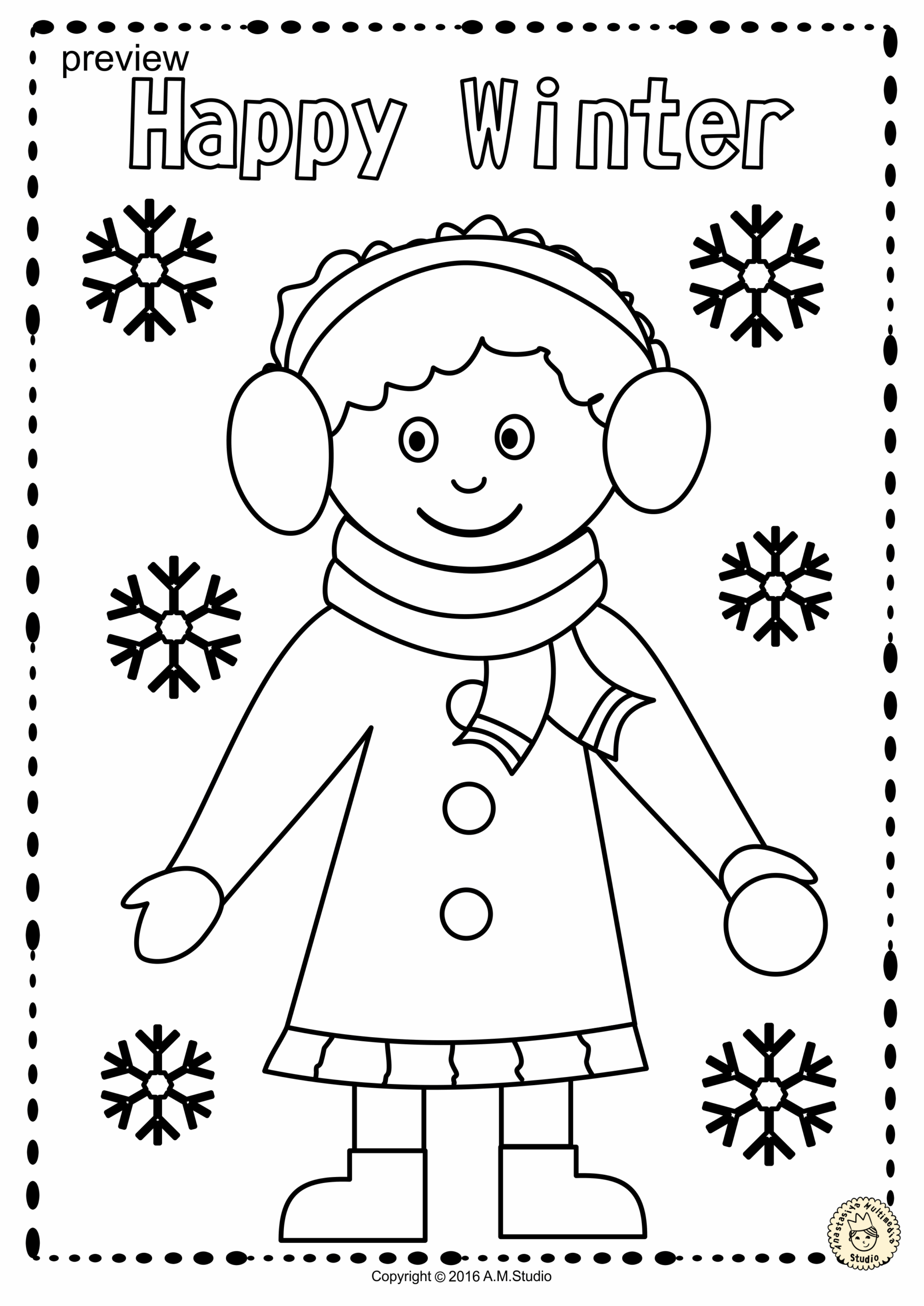 Winter Coloring Page Kindergarten Subeloa11