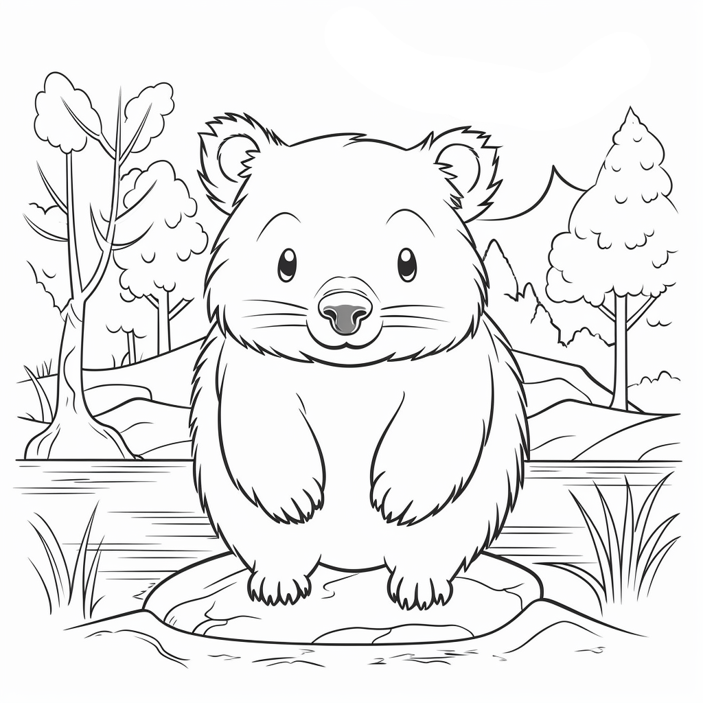 Wombat Coloring Pages Coloring Corner